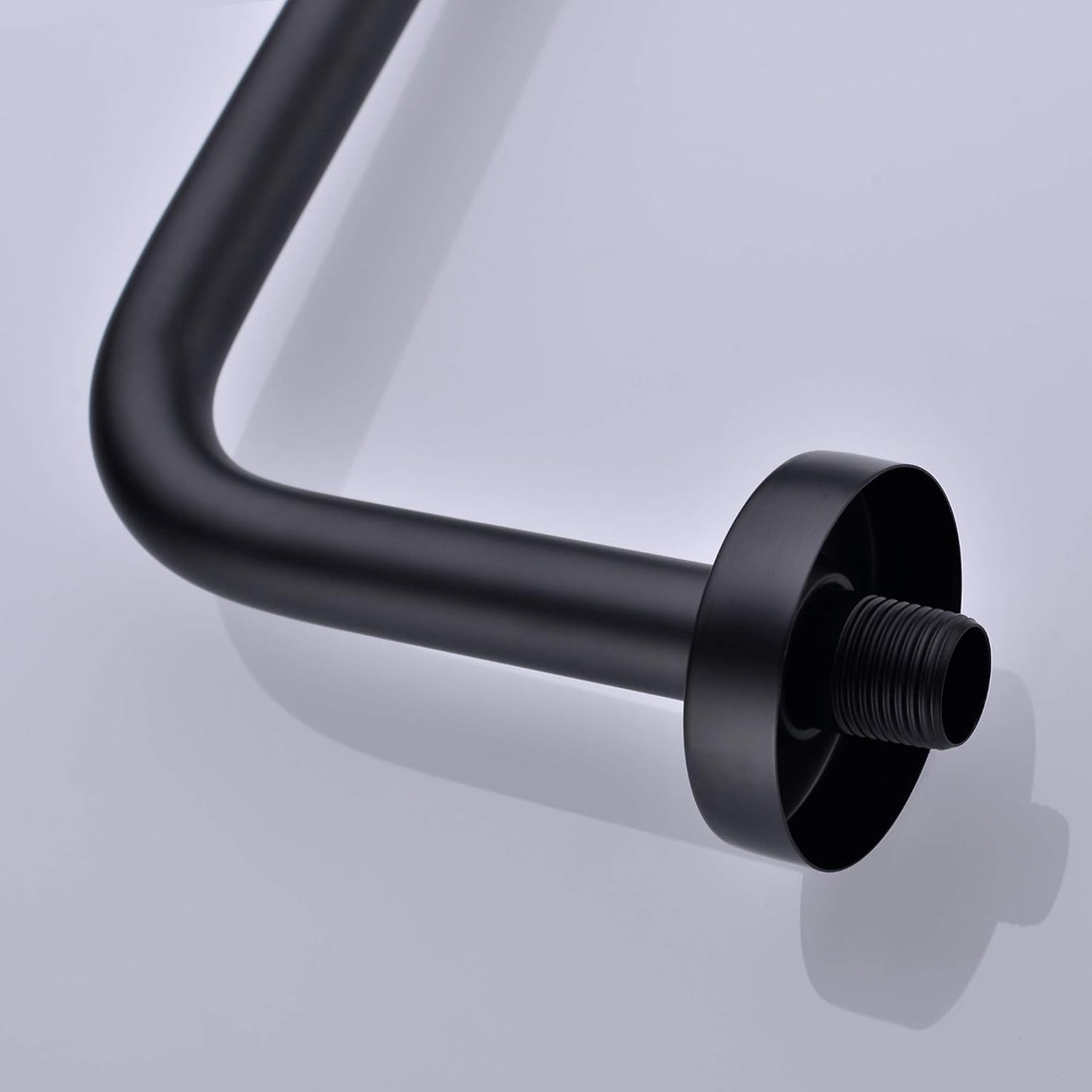 High Rise S Shape Shower Arm and Flange, Matte Black Shower Head Extension Arm