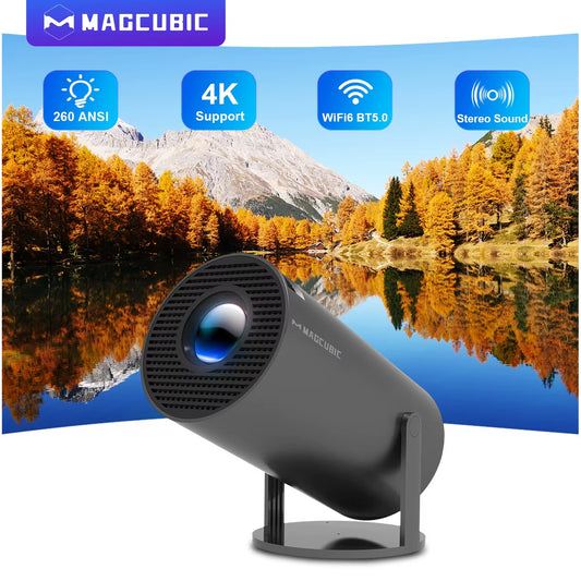 Projector Android11 4K 1280*720P HY300 Pro Dual Wifi 260ANSI 180 Flexible BT5.0 Cinema Outdoor Portable Projetor
