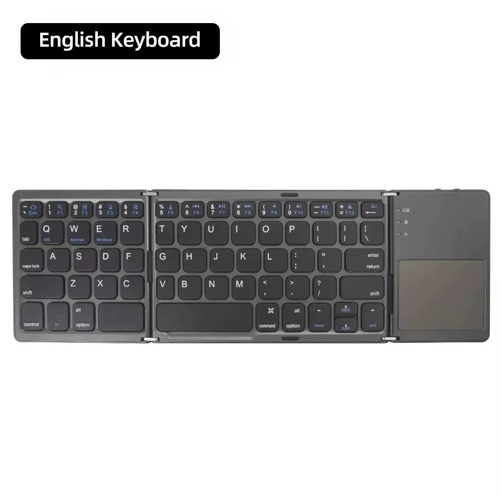 Mini Keyboard Wireless Folding Keyboard Bluetooth Foldable Keyboard with Touchpad for Windows Android Ipad Phone Rechargeable