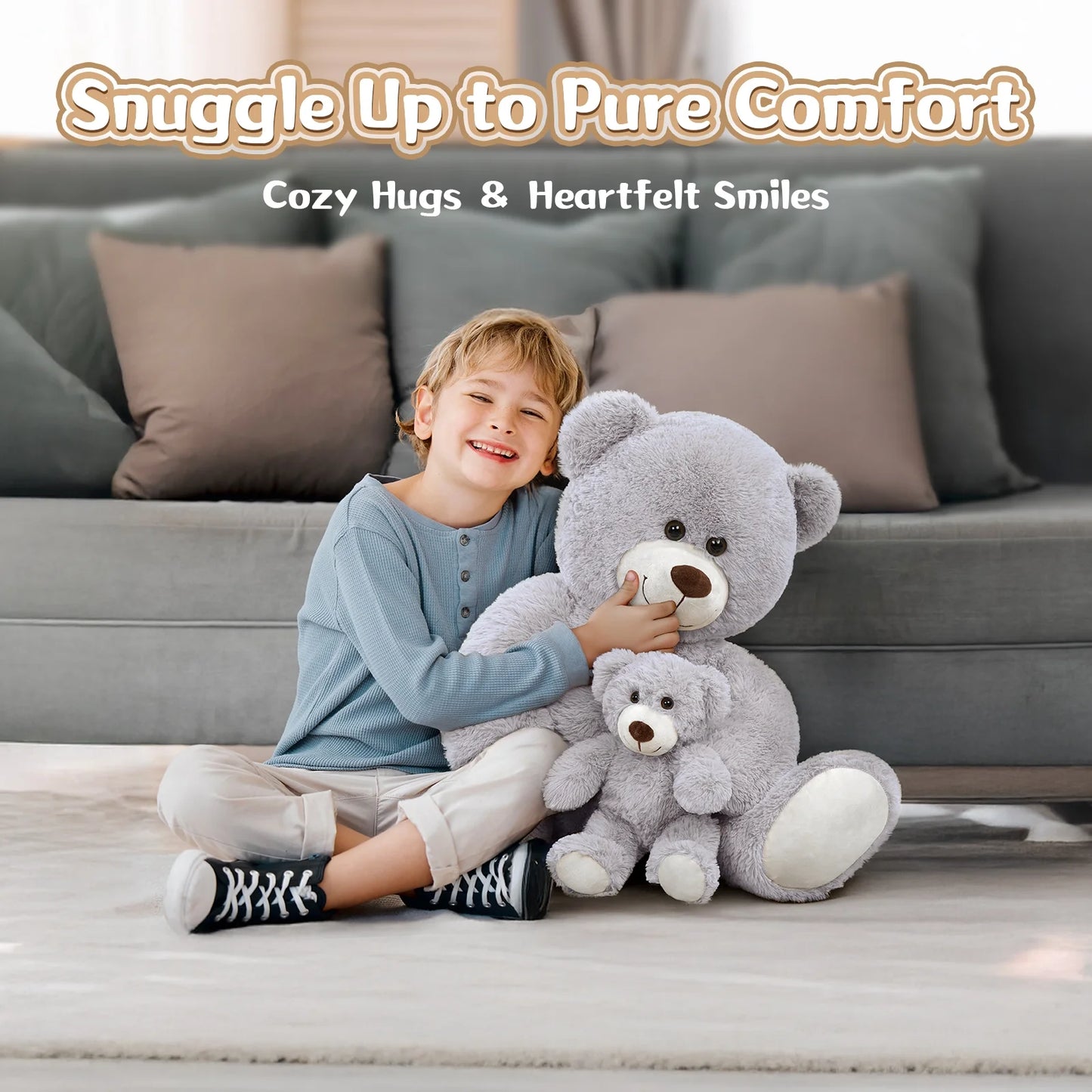 39 " Giant Teddy Bear Mommy and Baby Soft Plush Bear Stuffed Animal
