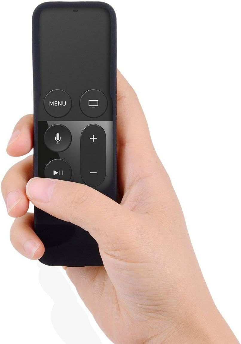 Remote Case Compatible with Apple TV 4K (5Th) and 4Th Generation, Shock Proof Silicone Remote Cover Case Compatible with Apple TV 4Th Gen 4K 5Th Siri Remote Controller - Black