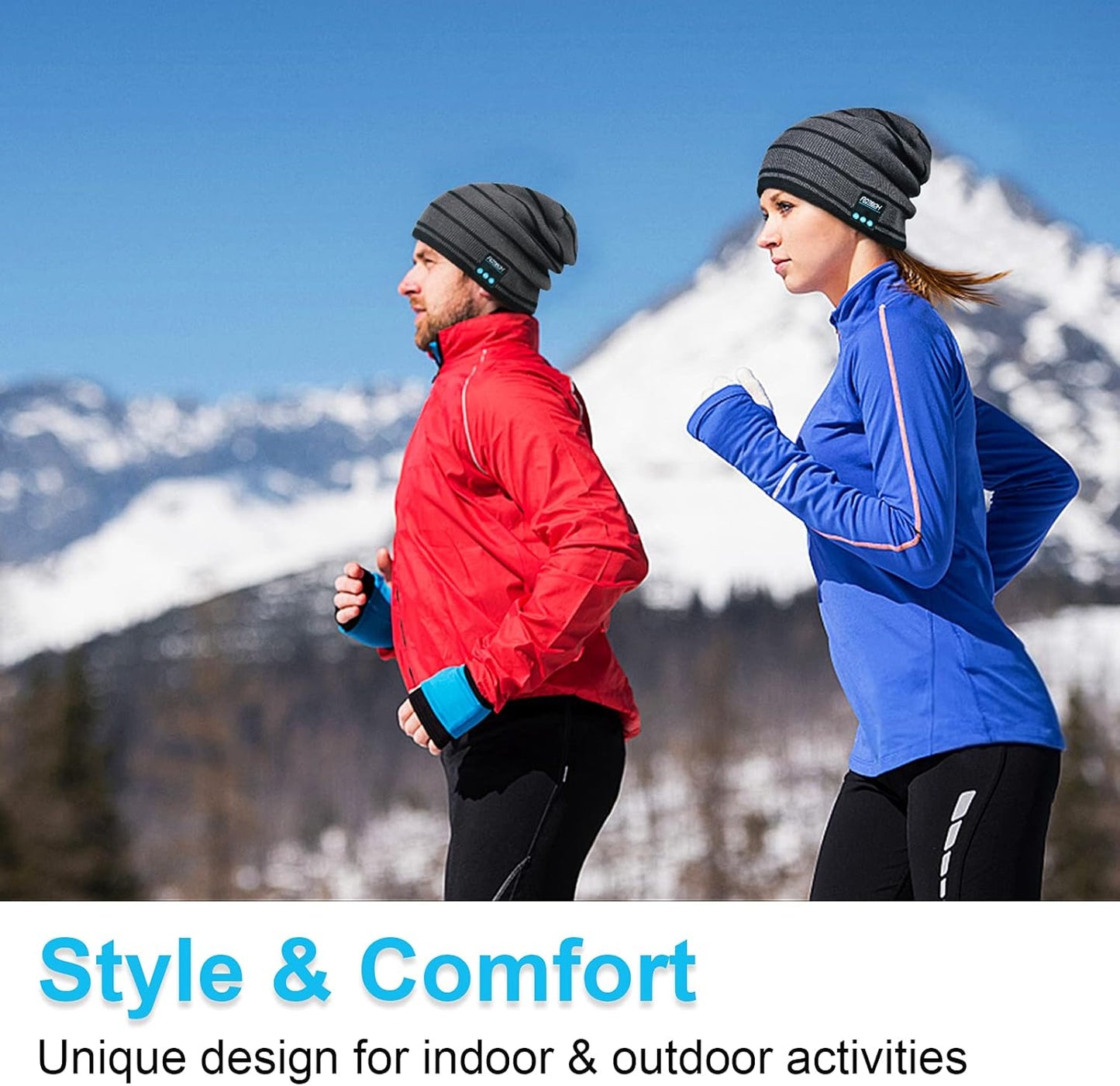 Bluetooth Beanie Hat, Bluetooth Beanie for Men Women, Beanie with Bluetooth Headphones, Music Hat with Bluetooth Speaker, Bluetooth Hats Bluetooth Skully Cap, for Dad Teens Husband