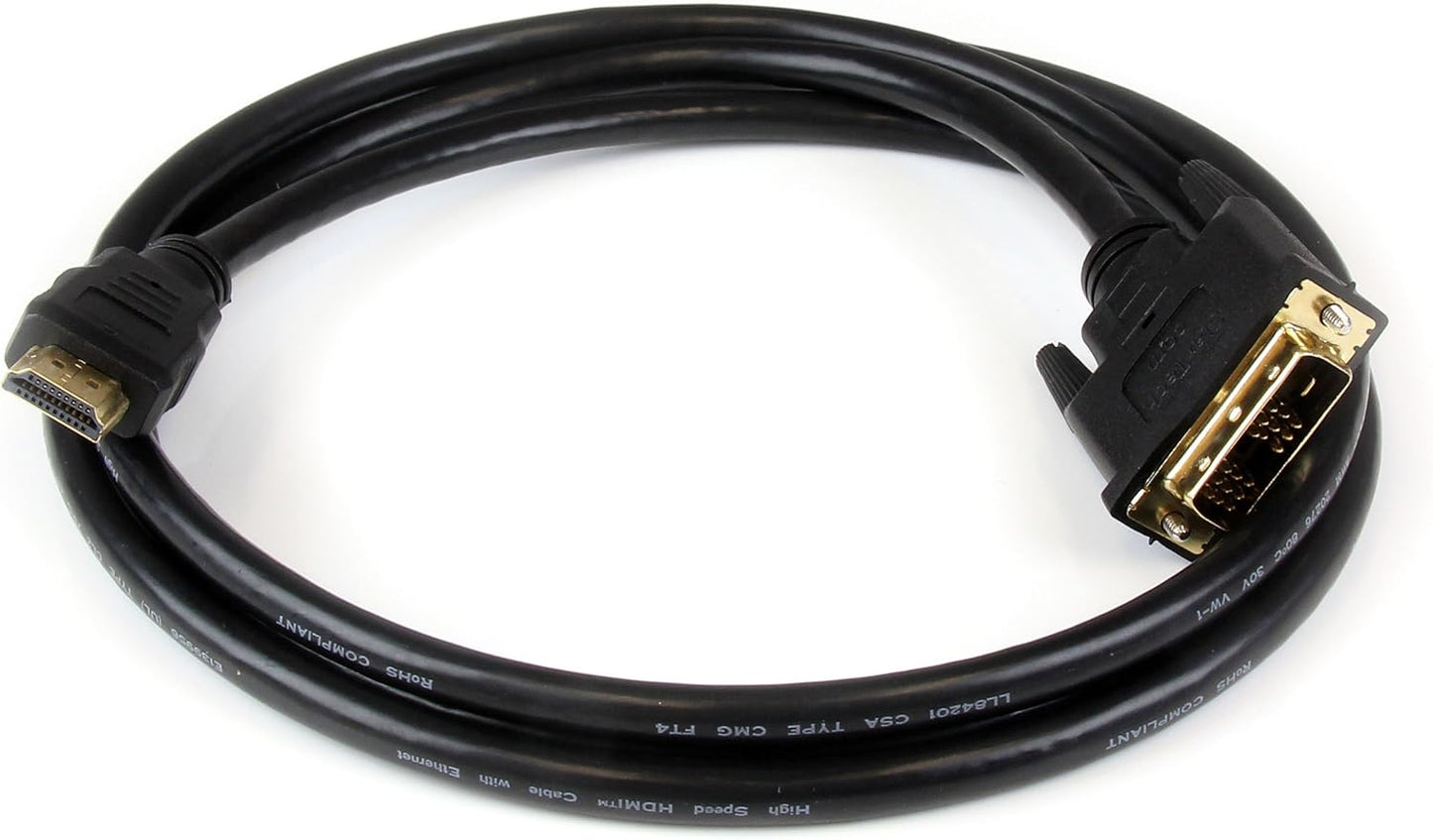 .Com 50 Ft. (15.2 M) HDMI to DVI D Adapter Cable - HDMI to DVI-D Cable - Strain Relief Connectors - Bi-Directional - HDMI to DVI Cable (HDMIDVIMM50)