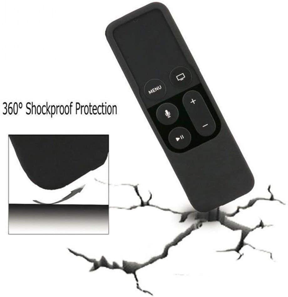 Remote Case Compatible with Apple TV 4K (5Th) and 4Th Generation, Shock Proof Silicone Remote Cover Case Compatible with Apple TV 4Th Gen 4K 5Th Siri Remote Controller - Black