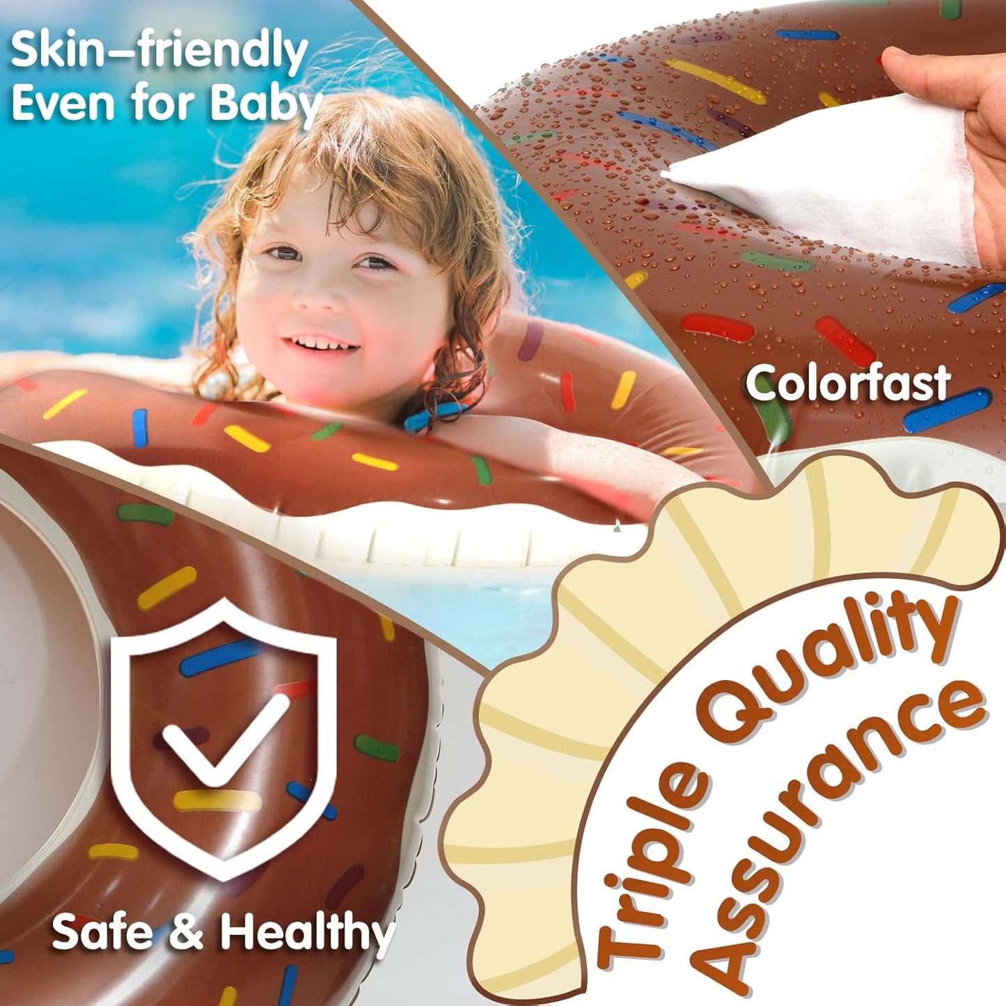 Donut Pool Float - Donut Tube & Ring for Beach & Pool