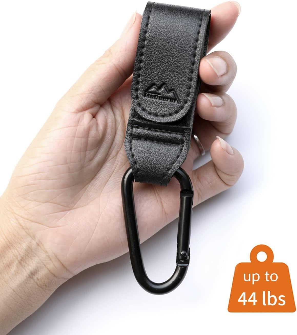 Yueqian Stroller Hooks Bag Hooks for Hanging Diaper Bags Multipurpose Hooks for Grocery Shopping Bags Premium Vegan Leather Pram Straps Baby Stroller Hooks 2Pcs (Black)