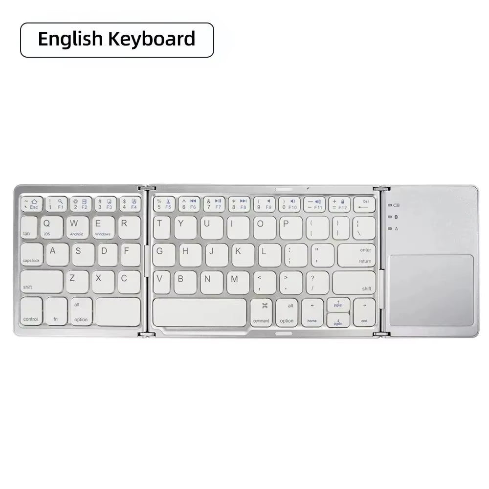 Mini Keyboard Wireless Folding Keyboard Bluetooth Foldable Keyboard with Touchpad for Windows Android Ipad Phone Rechargeable