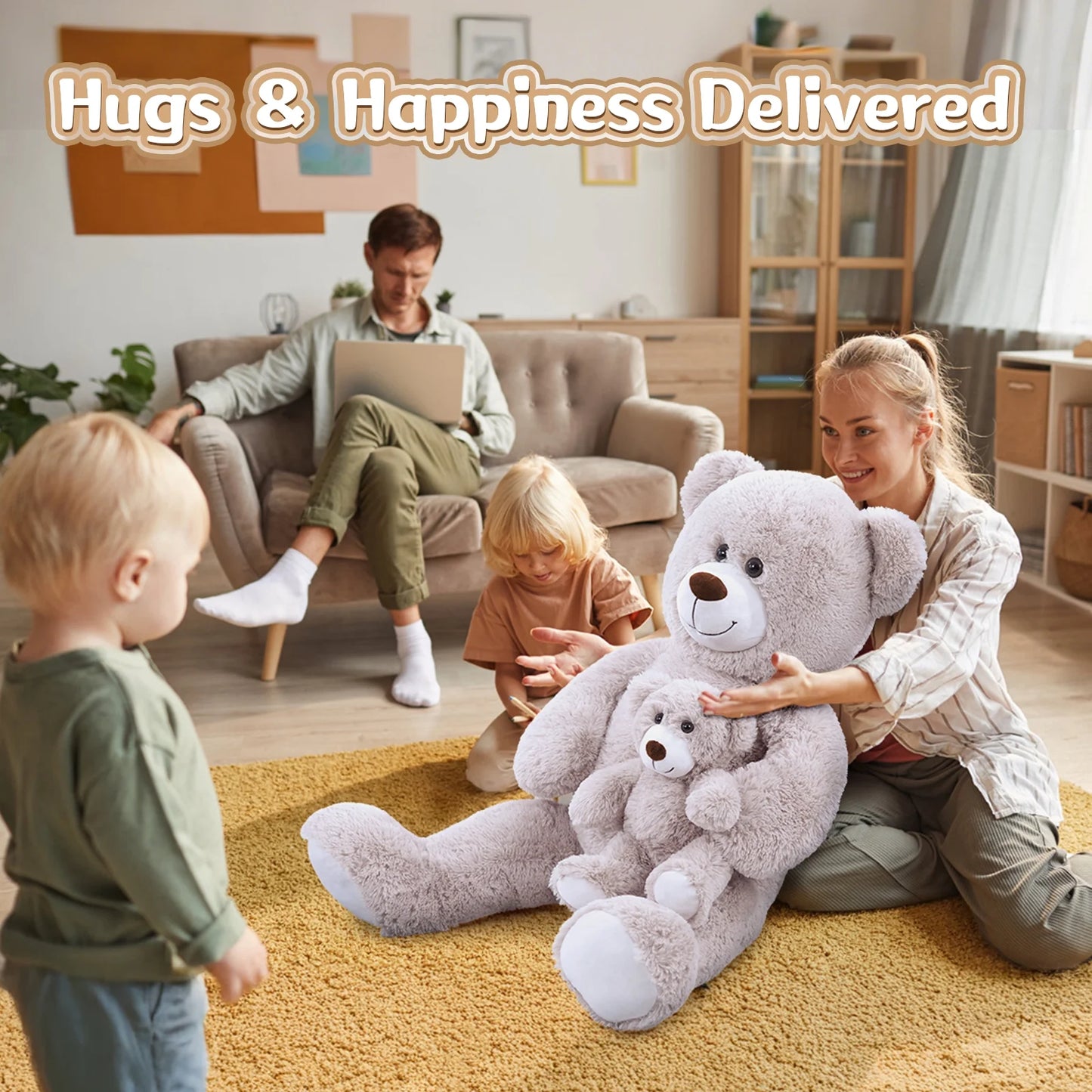 39 " Giant Teddy Bear Mommy and Baby Soft Plush Bear Stuffed Animal