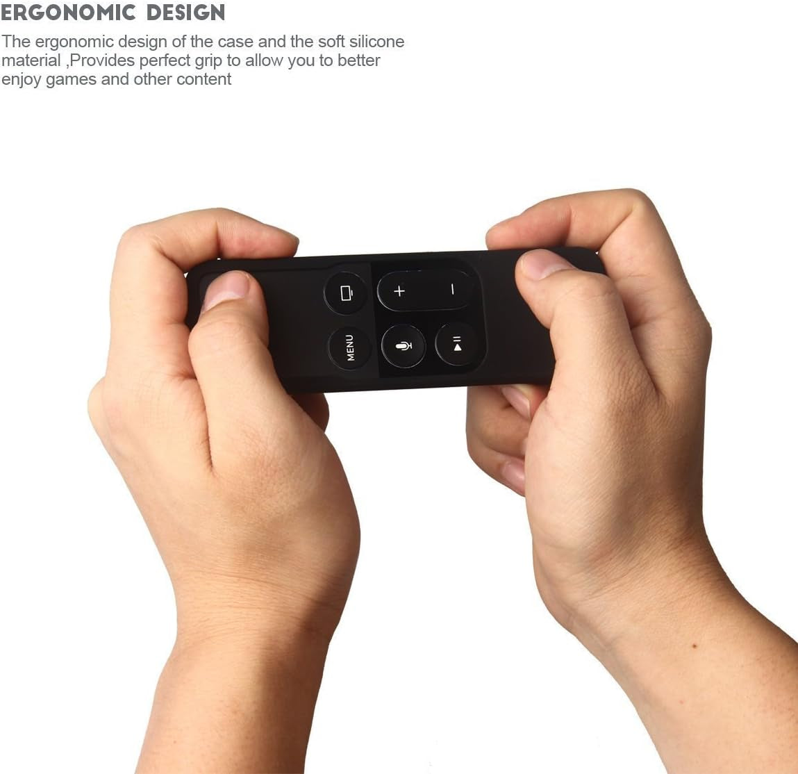 Remote Case Compatible with Apple TV 4K (5Th) and 4Th Generation, Shock Proof Silicone Remote Cover Case Compatible with Apple TV 4Th Gen 4K 5Th Siri Remote Controller - Black