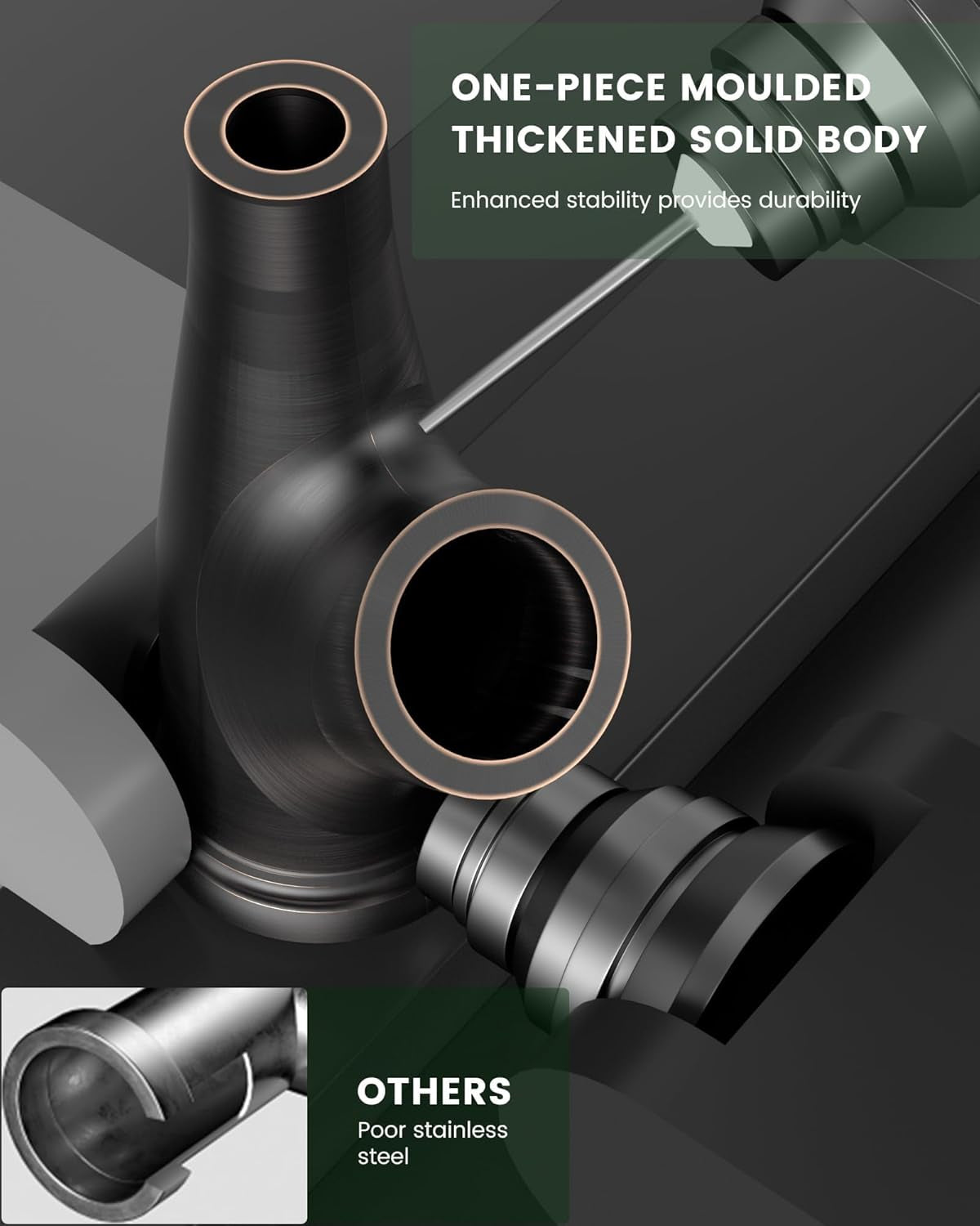Pull down Kitchen Faucet with Sprayer Oil Rubbed Bronze, Single Handle One Hole High Arc Pull Out Spray Head Kitchen Sink Faucet with Deck Plate