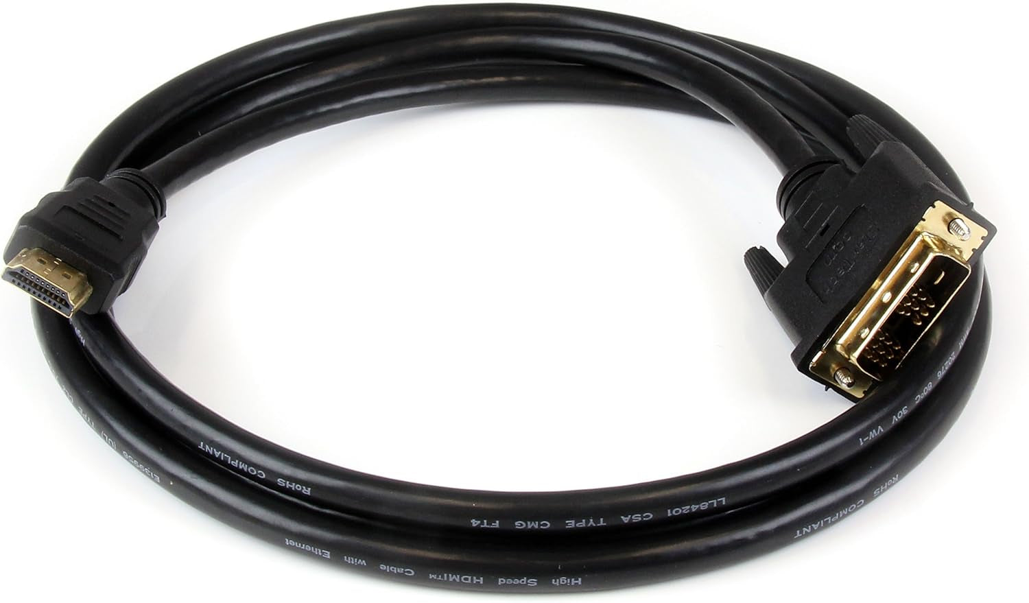 .Com 50 Ft. (15.2 M) HDMI to DVI D Adapter Cable - HDMI to DVI-D Cable - Strain Relief Connectors - Bi-Directional - HDMI to DVI Cable (HDMIDVIMM50)