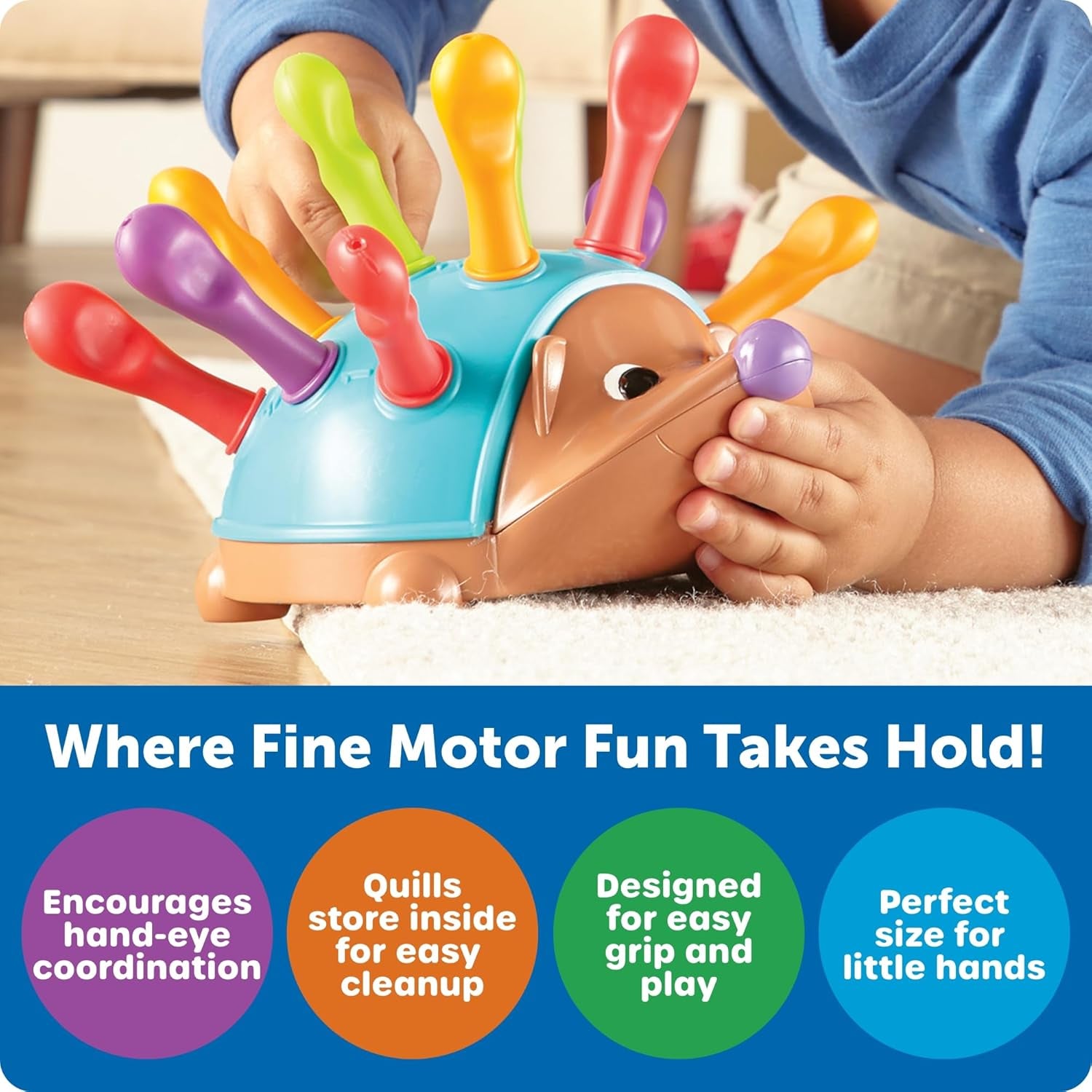 Spike the Fine Motor Hedgehog - Toddler Montessori Toys, Stacking Shape, Gifts for Boys and Girls, Sorting and Matching Skill Activities, Educational Games, Kindergarten