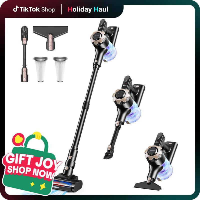 【Homeika 2025 Newly Upgraded】Trucozie T350 Cordless Vacuum Features an 8-In-1 Lightweight Design with up to 45 Minutes of Runtime and 33Kpa of Powerful Suction. This Rechargeable Cordless Vacuum Is Ideal for Carpets, Tiles, Pet Hair, and Hardwood Floors.