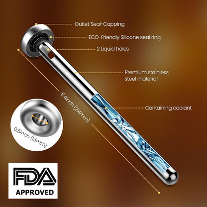 4-Pack Beer Chiller Stick for Bottles, Wine Chiller, 3-In-1 Stainless Steel Wine Bottle Cooler Stick, Unique Father’S Day Beer Gifts for Men, Birthday, Melts Slowly to Retain Drinks Full Flavor